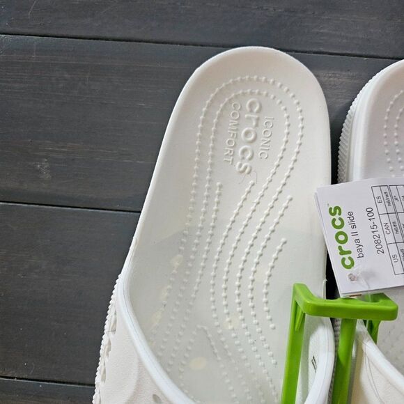 Crocs Unisex White Baya Slip On Water Sandals Size Men\'s 7 Women\'s 9 main image 8